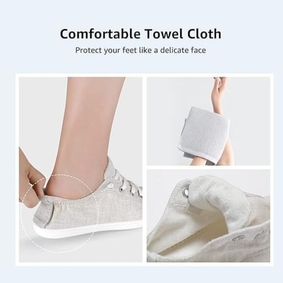 Womens Slip On Sneakers Comfort Casual Canvas Shoes Beige Sz 9 NEW - Picture 4 of 9